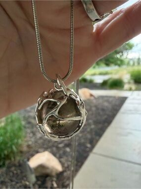 Handmade Smoky Quartz Free Spinning Sphere Pendant..